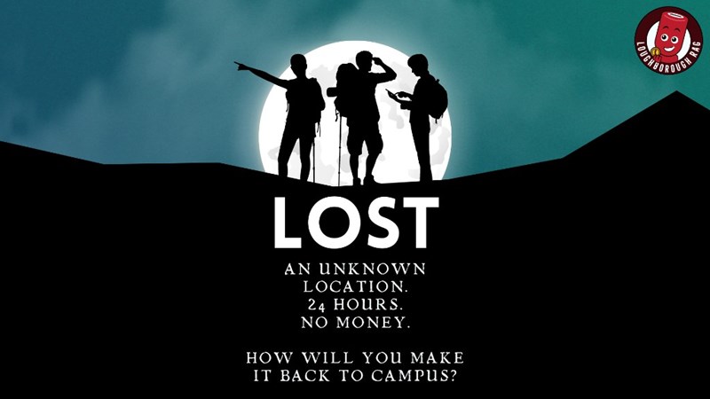 A graphic image of the silhouettes of three people in moonlight